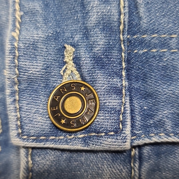 LUVAMIA Denim Jean Shorts Frayed Hem High Rise Rise Cotton Size Medium - Picture 8 of 15